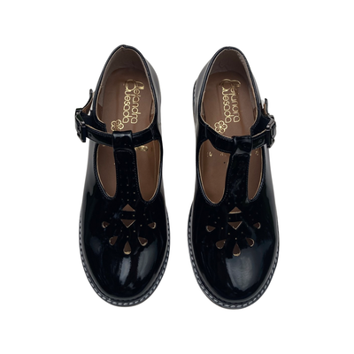 ZAPATOS GOMA CHAROL NEGRO