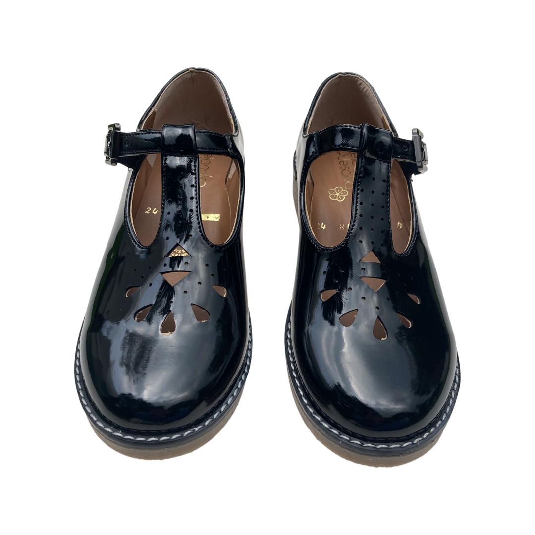 ZAPATOS GOMA CHAROL NEGRO