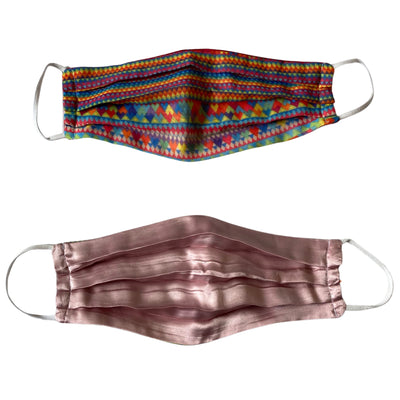 Cubrebocas estampado  Corazones + Rosa