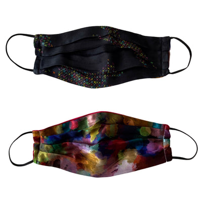 Cubrebocas estampado  Acuarelas + Bowie