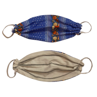 Cubrebocas estampado  Flores + Rayas