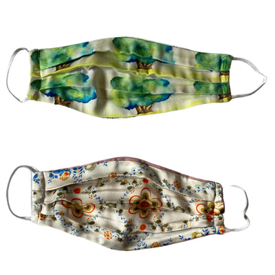 Cubrebocas estampado Árboles + Flores