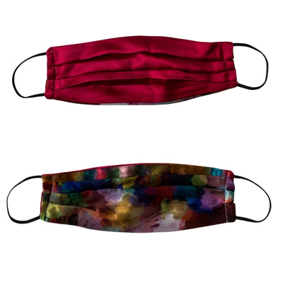 Cubrebocas estampado  Acuarelas + Rojo