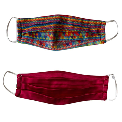 Cubrebocas estampado  Corazones + Rojo